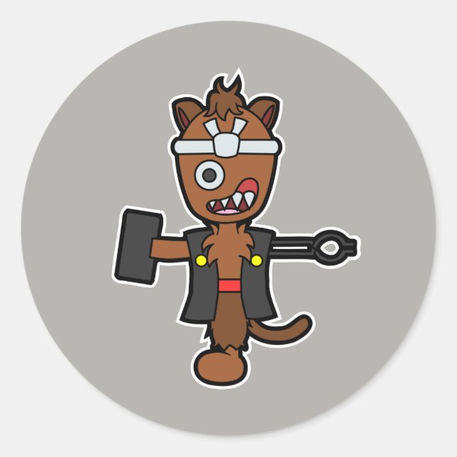 Sticker Rond Ippon-datara, le monstre de forgeron japonais (Devant)