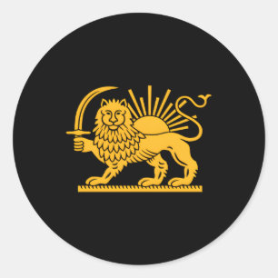 Sticker Rond Iran Lion Sun Achéid Empire Dynastie Safavide