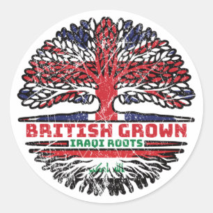 Sticker Rond Iraq Iraqi Uk United Kingdom British Tree Roots