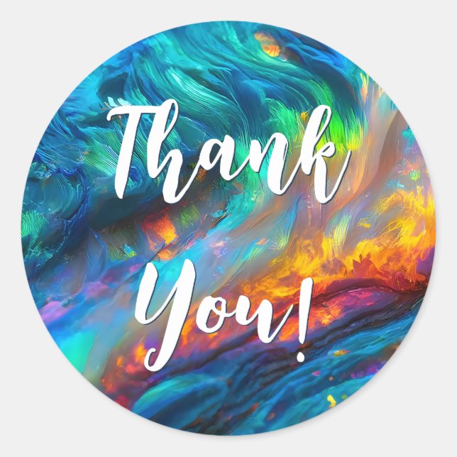 Sticker Rond Iridescente Opale Vibrante - Holographie Élégante (Devant)