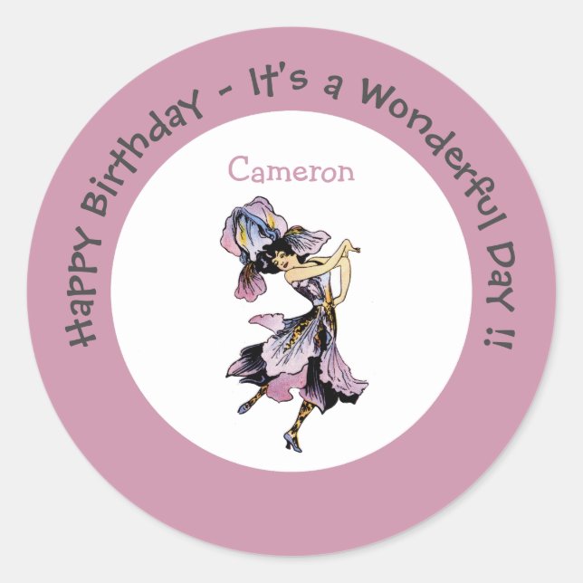 Sticker Rond Iris - Fleur de Lis Fourniture de Fleurs Whimsical (Devant)