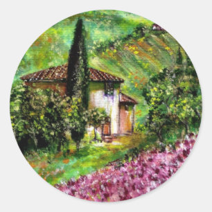 STICKER ROND IRISES EN TOSCANE