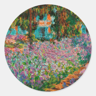 Sticker Rond Irises Monet Garden Fleurs Giverny