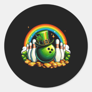 Sticker Rond Irish Bowling Bylls Shamrock Leprechaun St Patrick