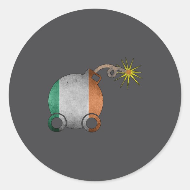 Sticker Rond Irish Car Bomb St Patrick's Day Tail Lover  (Devant)