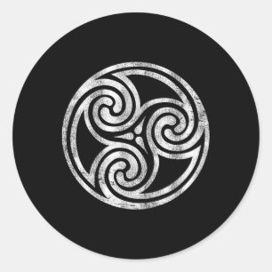 Sticker Rond Irish Celtic Knot Newgrange Irlande Spiral Triskel