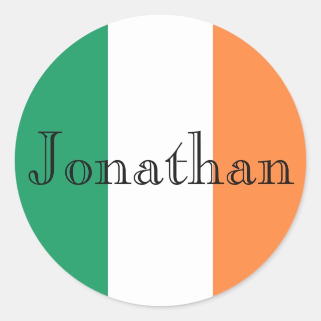 Sticker Rond Irish Flag Personnalisable Nom stkcnt (Devant)