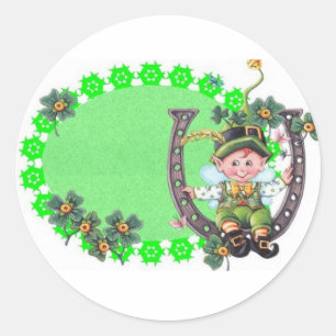 Sticker Rond Irish Leprechaun