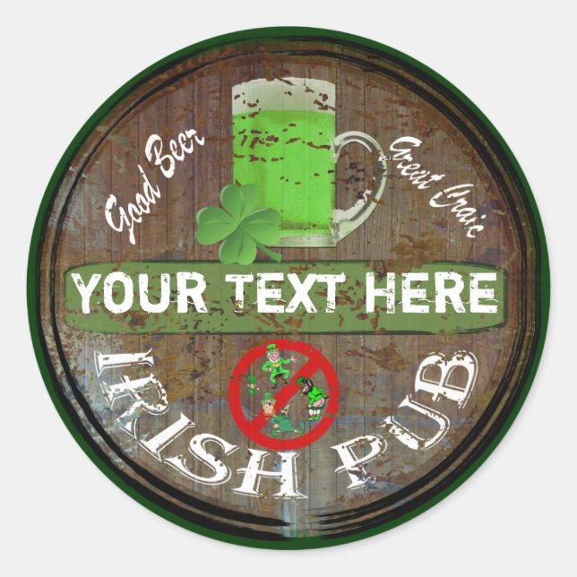 Sticker Rond Irish pub (Devant)