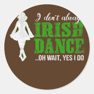 Sticker Rond Irish Step Dance Girl Irlande Danser Irish Dance