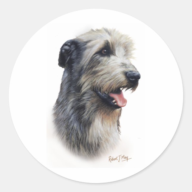 Sticker Rond Irish Wolfhound (Devant)