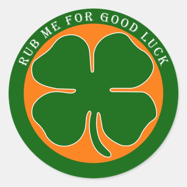 Sticker Rond Irlandais - Bonne chance (Devant)