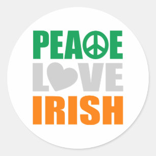 Sticker Rond Irlandais d'amour de paix