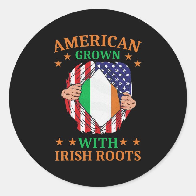 Sticker Rond Irlande Maison Américaine Cultivée Avec Racines Ir (Devant)