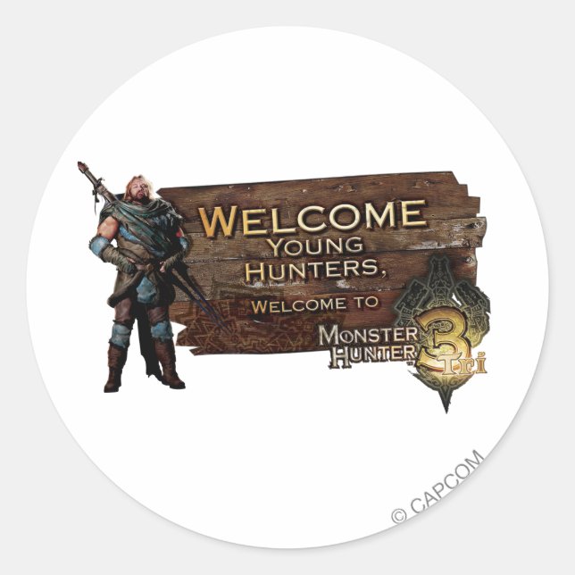 Sticker Rond Ironbeard McCullough, Bienvenue jeunes chasseurs à (Devant)