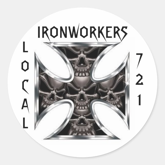 Sticker Rond IronCross Skull Perfectionnement Local, 721 (Devant)