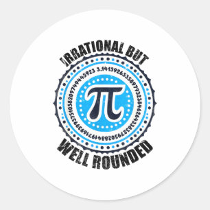 Sticker Rond Irrationnel Mais Bien Rond 3,14 Numéro Pi Symbole