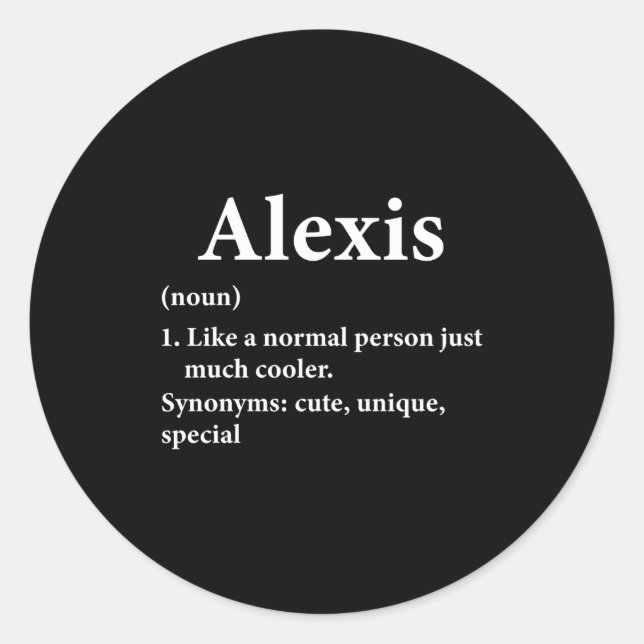 Sticker Rond Is Name Definition Funny D  (Devant)