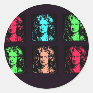 Sticker Rond Isaac Newton Collage