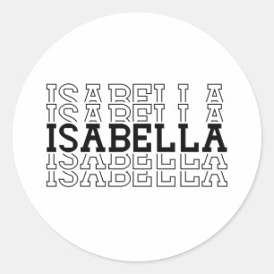 Sticker Rond Isabella Custom Girl Nom empilé