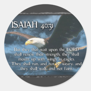 Sticker Rond ISAIAH 40:31 Monter avec des ailes comme des ailes