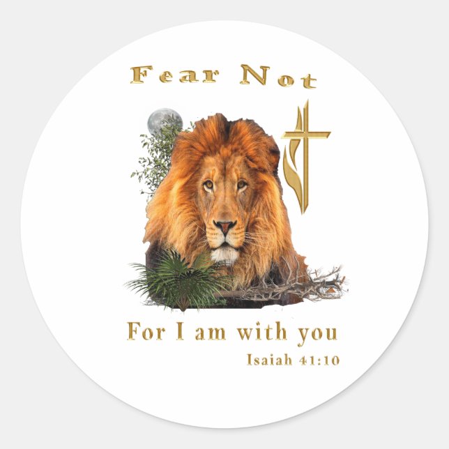 Sticker Rond Isaïe 41:10 objets (Devant)