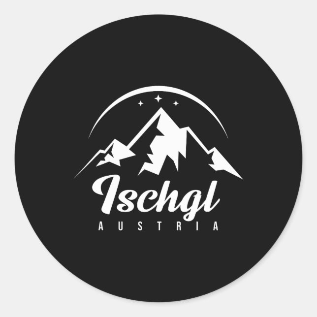 Sticker Rond Ischgl Autriche Station de ski Ski Snowboard Souv (Devant)