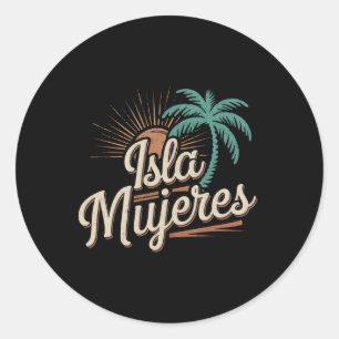 Sticker Rond Isla Mujeres Mexique Souvenirs de vacances Famille