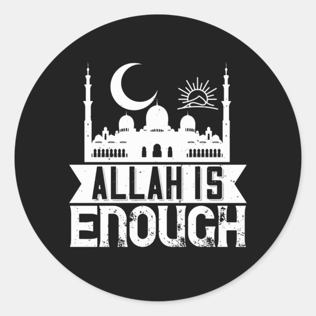 Sticker Rond Islam - Allah suffit (Devant)