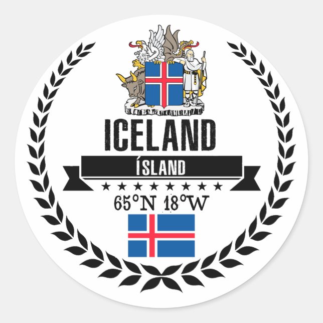 Sticker Rond Islande (Devant)