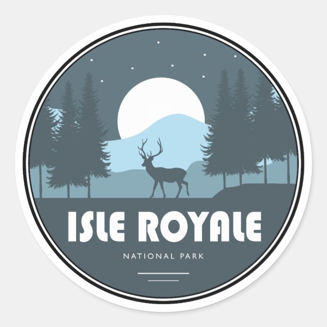 Sticker Rond Isle Royale National Park Deer (Devant)