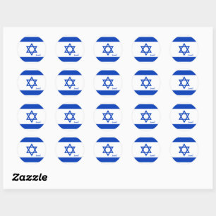Sticker Rond Israël & les patriotes du drapeau israélien, vacan