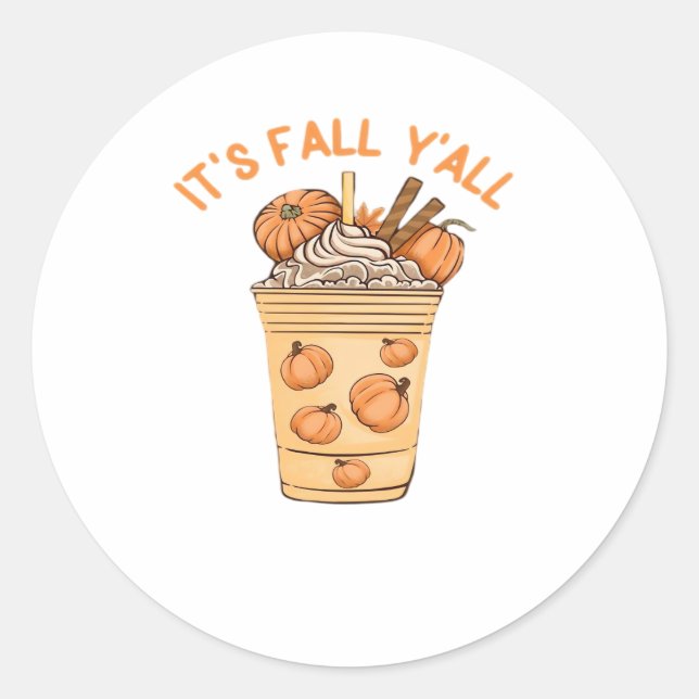 Sticker Rond It’s Fall Y’all Cool Retro (Devant)