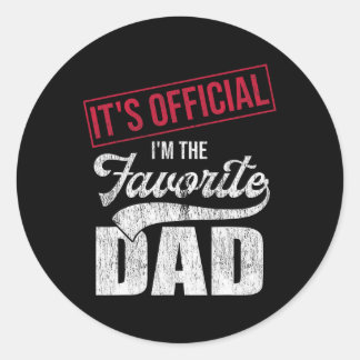 Sticker Rond It&# ; s Official I&# ; m The Favori Dad Retro Par
