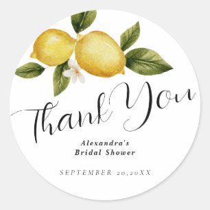 Sticker Rond Italia Lemon Calligraphie Fête des mariées Merci