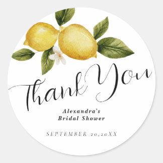Sticker Rond Italia Lemon Calligraphie Fête des mariées Merci