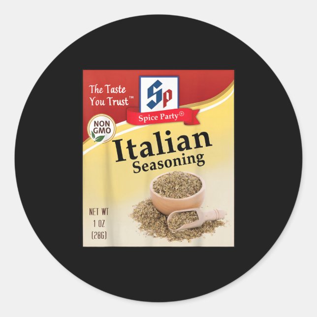Sticker Rond Italian Seasoning Condiment Holiday Sce Group Cost (Devant)
