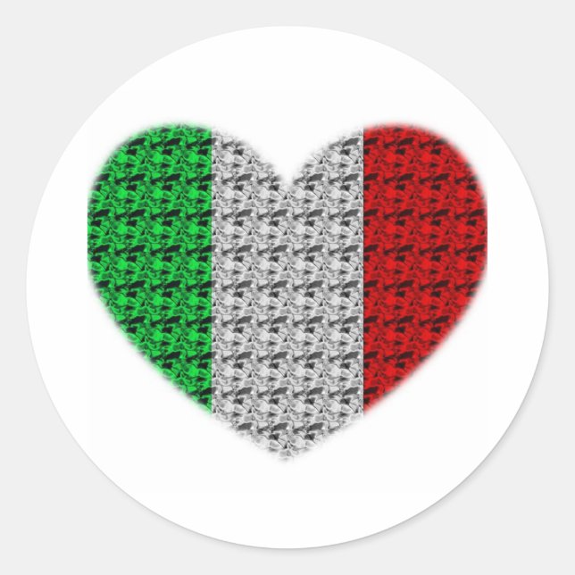 Sticker Rond Italie - Coeur du drapeau (Devant)