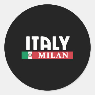 Sticker Rond Italie Et Ville Italienne De Milan