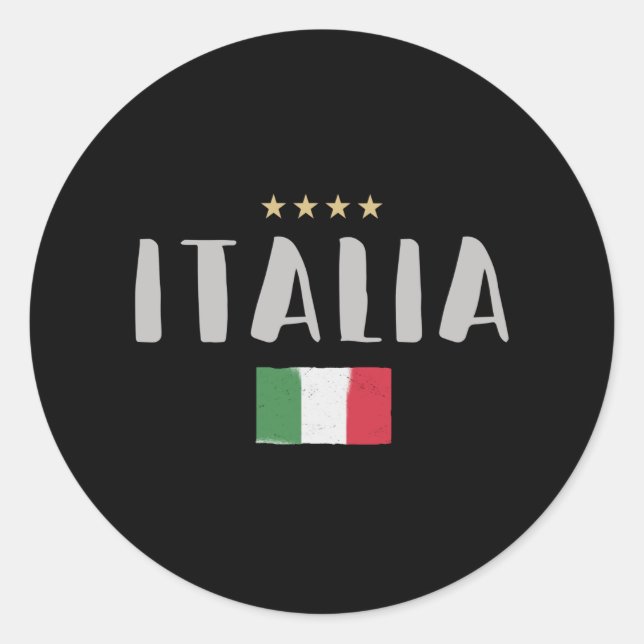 Sticker Rond Italie Football Fan Shirt Drapeau (Devant)