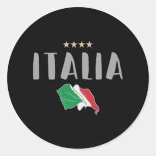 Sticker Rond Italie Football Fan Shirt Drapeau