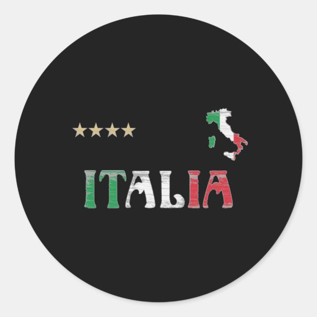 Sticker Rond Italie Football Fan Shirt Drapeau (Devant)