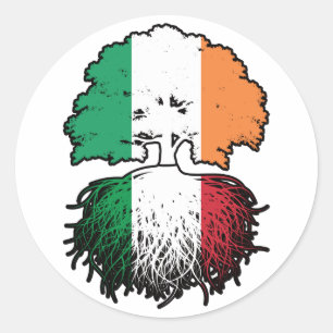 Sticker Rond Italie Irlande Irlande Irlande Irlande Italie Drap