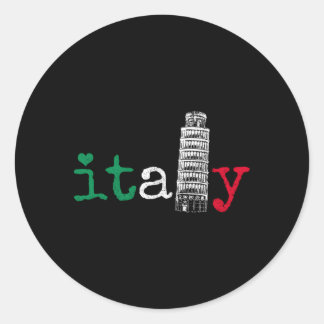 Sticker Rond Italie Italia Italia Pavillon Italien Fierté Tour