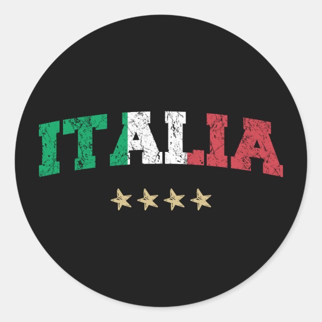 Sticker Rond Italie maillot de football Fan drapeau italien (Devant)