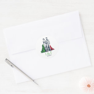 Sticker Rond Italie Mariage en couple