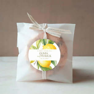 Sticker Rond Italie Méditerranéenne Grèce Citron Mariage Vibran