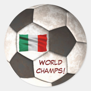 Sticker Rond Italie Soccer Ball "World Champs" Football Sports