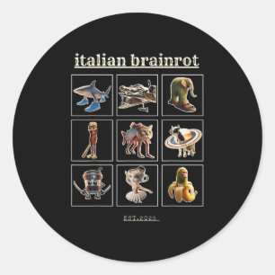 Sticker Rond Italien Brainrot Personnages Mème Gen Z Funny Humo