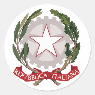 Sticker Rond Italien Italie Armoiries Officielles Heraldry